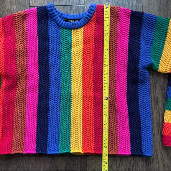 Sugarlips Reading Rainbows Striped Women's Sweater - Picture 5 of 6